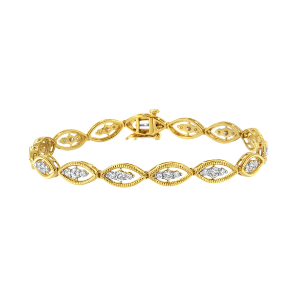 10K Yellow Gold Plated .925 Sterling Silver 1 cttw Prong Set Round-Cut